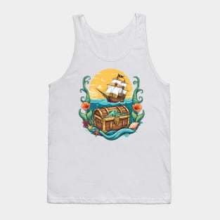 Pirate Ship and Treasure Tank Top